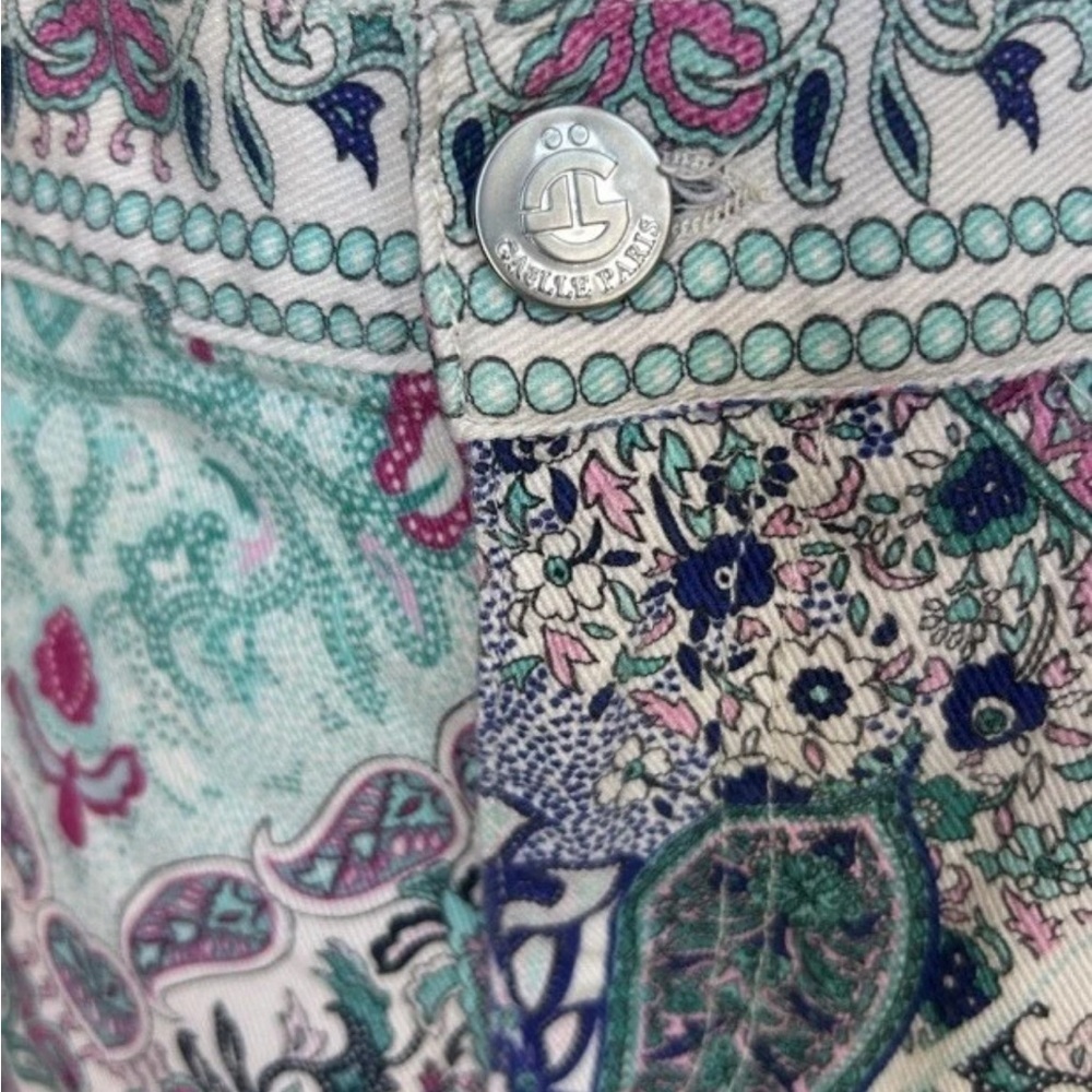 Gaëlle Paris Boho Paisley Patchwork Shorts Women’s Fringe Hem Festival Vibe - Picture 5 of 12